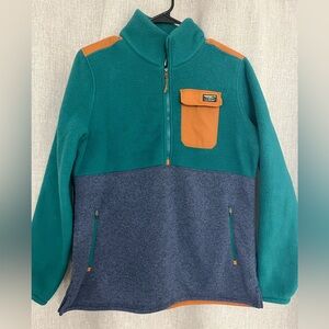L.L. Bean Woman’s Teal and Orange Fleece Jacket